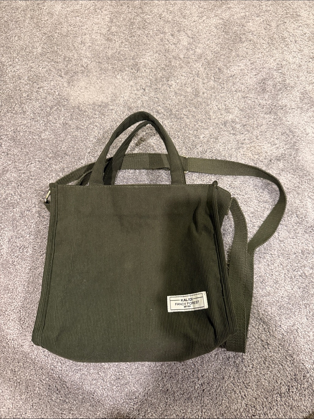 KALI Olive Canvas Crossbody Tote with Dual Handles
